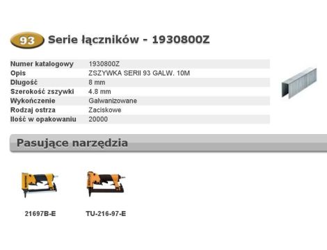 BOSTITCH ZSZYWKI 93  8mm 20M szer. 4,8mm