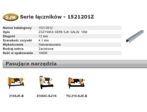 BOSTITCH ZSZYWKI SJK 12mm 10M szer. 4,1mm ...