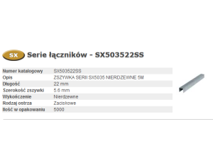 BOSTITCH ZSZYWKI SX 22mm 5,6mm ...
