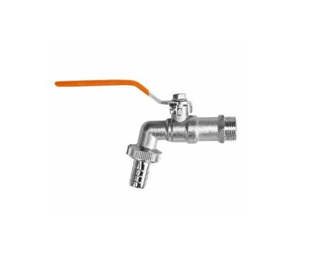 KRAN KULOWY 1/2" GZ 3/4" NA WĄŻ 1/2" MOSIĄDZ NIKLOWANY