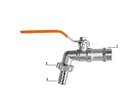 KRAN KULOWY 3/4" GZ 1" NA WĄŻ 3/4" - 2
