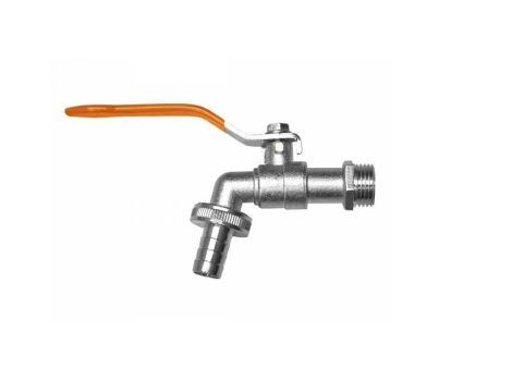 KRAN KULOWY 3/4" GZ 3/4" NA WĄŻ 1/2" CYNK NIKLOWANY