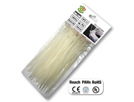 OPASKA PLASTIK BIAŁA  7,6x450/100szt