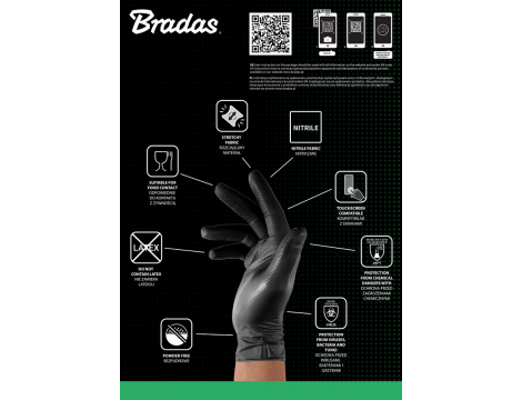 RĘKAWICE NITRYLOWE DIAMOND CZARNE  XL 9-10 /50szt.