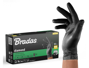 RĘKAWICE NITRYLOWE DIAMOND CZARNE XXL 10-11 /50szt.