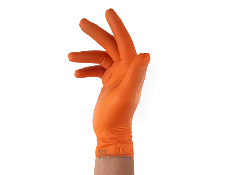 RĘKAWICE NITRYLOWE DIAMOND POMARAŃCZOWE XL 9-10 /50szt. - 2