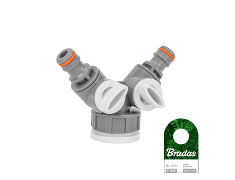 ROZDZIELACZ 2-DROŻNY GW 1" - 3/4" Z ZAWORAMI /WHITE LINE