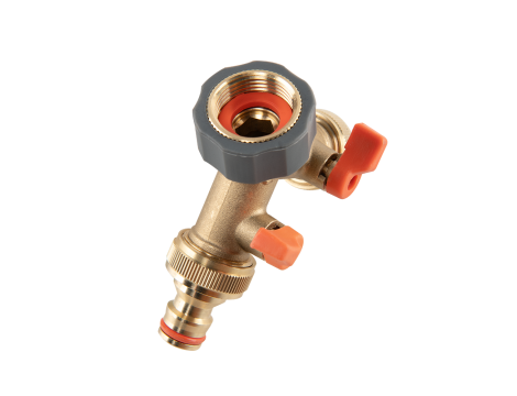 ROZDZIELACZ 2-DROŻNY GW 3/4"x GZ 3/4" MOSIĄDZ  Z ZAWORAMI BRASS SOFT - 2