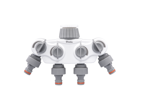 ROZDZIELACZ 4-DROŻNY GW 1"- 3/4" SOLID Z ZAWORAMI /WHITE LINE