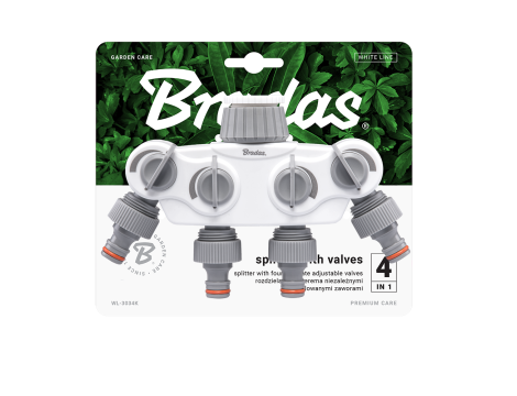 ROZDZIELACZ 4-DROŻNY GW 1"- 3/4" SOLID Z ZAWORAMI /WHITE LINE - 2