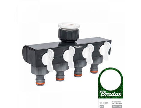 ROZDZIELACZ 4-DROŻNY GW 1"- 3/4" Z ZAWORAMI /WHITE LINE