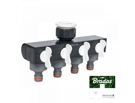 ROZDZIELACZ 4-DROŻNY GW 1"- 3/4" Z ZAWORAMI /WHITE LINE