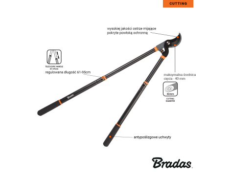 SEKATOR DO GAŁEZI V-SERIES-D OSTRZE MIJAJĄCE 40mm TELESKOWPOWY - 2