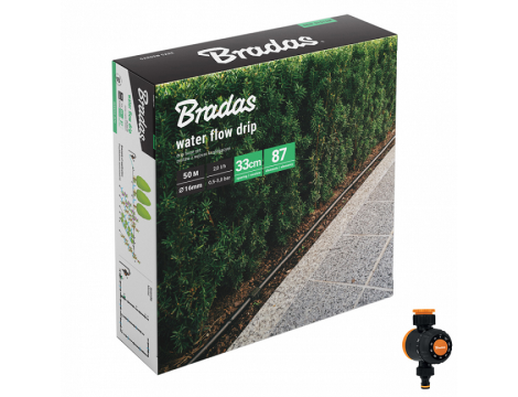 WĄŻ KROPLUJĄCY WATER FLOW DRIP ZESTAW  50m Z ZEGAREM PRZEPŁYWU WODY