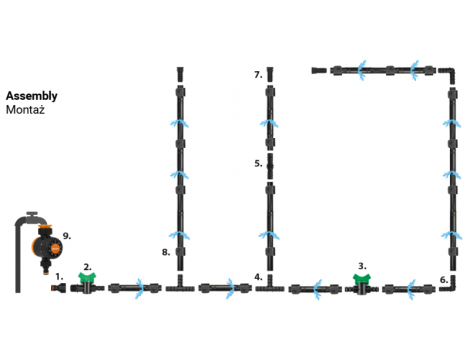 WĄŻ KROPLUJĄCY WATER FLOW DRIP ZESTAW 100m - 3