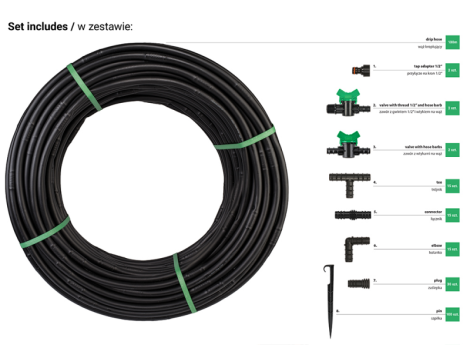 WĄŻ KROPLUJĄCY WATER FLOW DRIP ZESTAW 100m Z ZEGAREM PRZEPŁYWU WODY - 2
