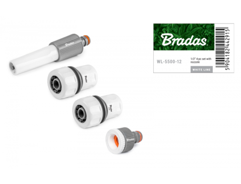 ZESTAW 4-ELEMENTOWY NA WĄŻ 3/4" /WHITE LINE