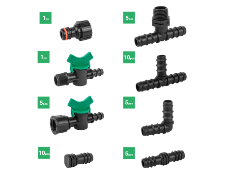 ZESTAW AKCESORIÓW DO LINII KROPLUJĄCEJ 16mm  /42szt. - 2
