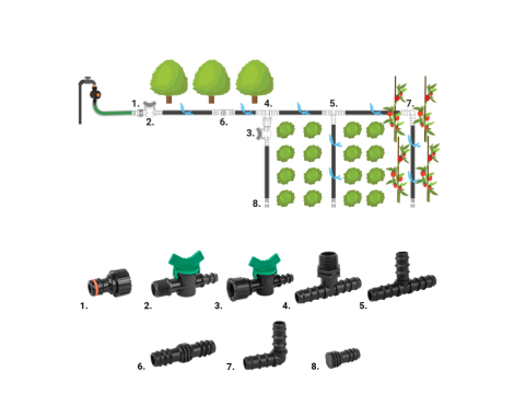 ZESTAW AKCESORIÓW DO LINII KROPLUJĄCEJ 16mm  /42szt. - 3