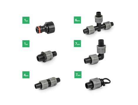 ZESTAW AKCESORIÓW DO TAŚMY KROPLUJĄCEJ 16mm  /26szt. - 2