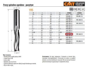 CMT FREZ  D=S=16 I=55 L=110 Z=3 OBR.... SPIRALNY ZGRUBNY POZYTYW
