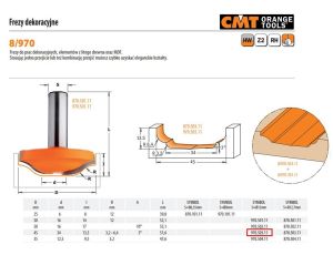 CMT FREZ HM A=3 D=45 d=34 I=13,5 R=3,2-6 ,4 S=12. DEKORACYJNY...