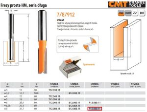 CMT FREZ HM D= 8 I=31,7 L=60 S=8 PROSTY, DŁUGI.