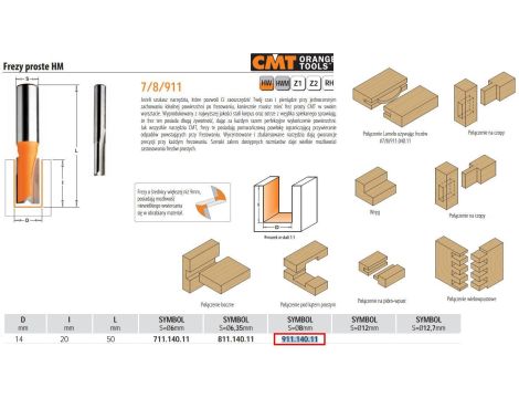 CMT FREZ HM D=14 I=20 L=50 S=8 ... PROSTY, KRÓTKI. - 2