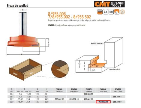 CMT FREZ HM D=50,8 I=12,7 S=12... DO SZUFLAD