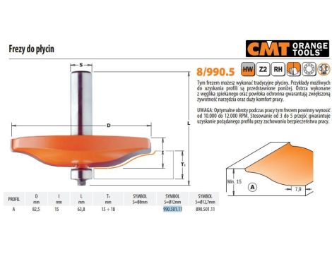 CMT FREZ HM D=85,5 I=15 T=15-18 S=12 A.. .