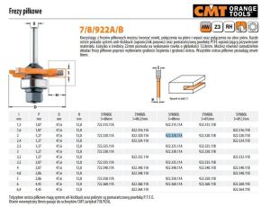 CMT FREZ HM I= 2 D=47,6 H=12,8 S= 8... PIŁKOWY.