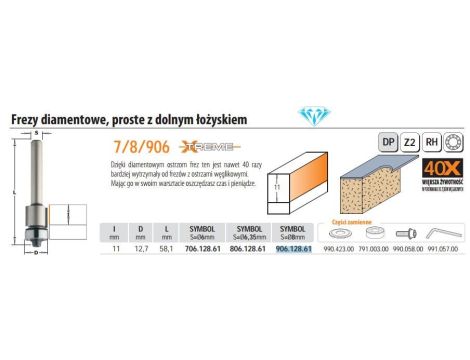 CMT FREZ HM I=11 D=12,7  DOLNE ŁOŻ... DIAMENTOWY.