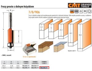 CMT FREZ HM I=12,7 D=9,5 S=8 DOLNE ŁOŻ. PROSTY Z ŁOZYSKIEM DOLNYM. - image 2