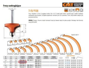 CMT FREZ HM R= 2 D=16,7 I=12,7 S=6 ZAOKRĄGLAJĄCY Z ŁOŻYSKIEM.