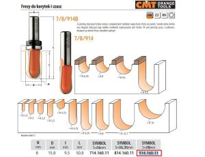 CMT FREZ HM R= 7,9 D=15,8 I=15,8 S=8... DO KORYTEK I CZASZ.