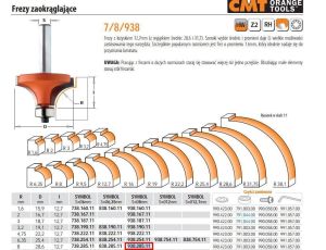 CMT FREZ HM R= 8 D=28,6 I=12,7 S=8 FREZ ZAOKRĄGLAJĄCY Z ŁOŻYSKIEM. - image 2