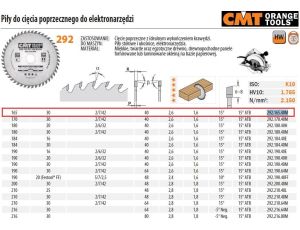 CMT PIŁA HM 165x30x2,6/1,6 Z=40 CIĘCIE POPRZECZNE, WYKAŃCZAJĄCE