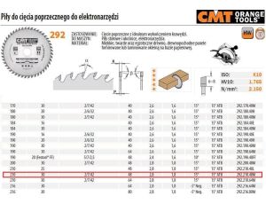 CMT PIŁA HM 210x30x2,8/1,8 Z=48 CIĘCIE POPRZECZNE, WYKAŃCZAJĄCE
