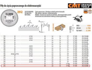 CMT PIŁA HM 216x30x2,8/1,8 Z=80 CIĘCIE POPRZECZNE, WYKAŃCZAJĄCE