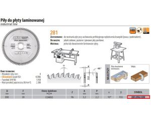 CMT PIŁA HM 300x30x3,2/2,2 Z=96 DO LAMINATU.