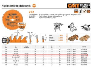 CMT PIŁA ITK D=165 F=20 Z=36 K=1,7/1,1 UNIWERSALNA, ULTRACIENKA...