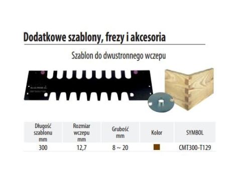 CMT SZABLON L=300 S=12,7 T=8-20 KOL=BRĄZ .