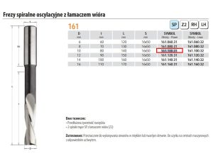 CMT WIERT.SP D=10 I=80 L=140 S=16x50... RH Z=2 SPIRALNE Z ŁAMACZEM WIÓRA.