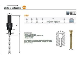 CMT WIERTŁO DO KONFIRM. 6,4X50MM HS RH