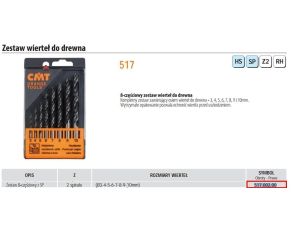 CMT WIERTŁO KPL.HS D=3-4-5-6-7-8-9-10 Z= 2 RH.