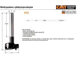 CMT WIERTŁO PUSZKOWE HW RH D=23 L=90 S=1 0x60.