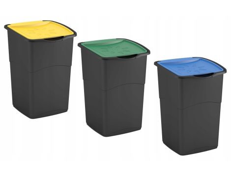 CURVER KOSZ NA ŚMIECI  "KORAL BIN" 47L   /CZARNY/ MIX 3szt.