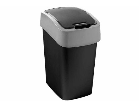 CURVER KOSZ NA ŚMIECI "FLIP BIN" 25L   /CZARNY/ SREBRNY