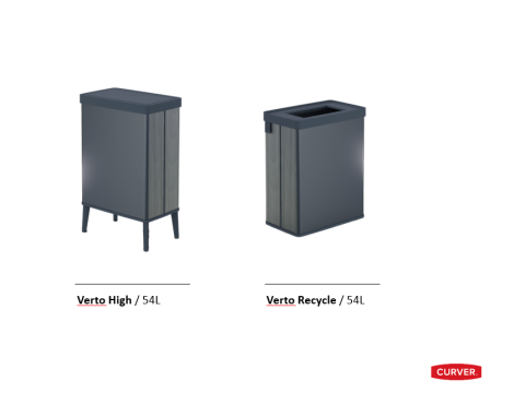 CURVER KOSZ NA ŚMIECI VERTO 54L /PERŁOWY SZARY - 3