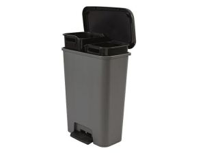 CURVER KOSZ NA ŚMIECI Z PEDAŁEM 23+23L  /CIEMNY SZARY/ CZARNY